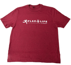 Flax4Life T-Shirt Maroon with white logo Unisex