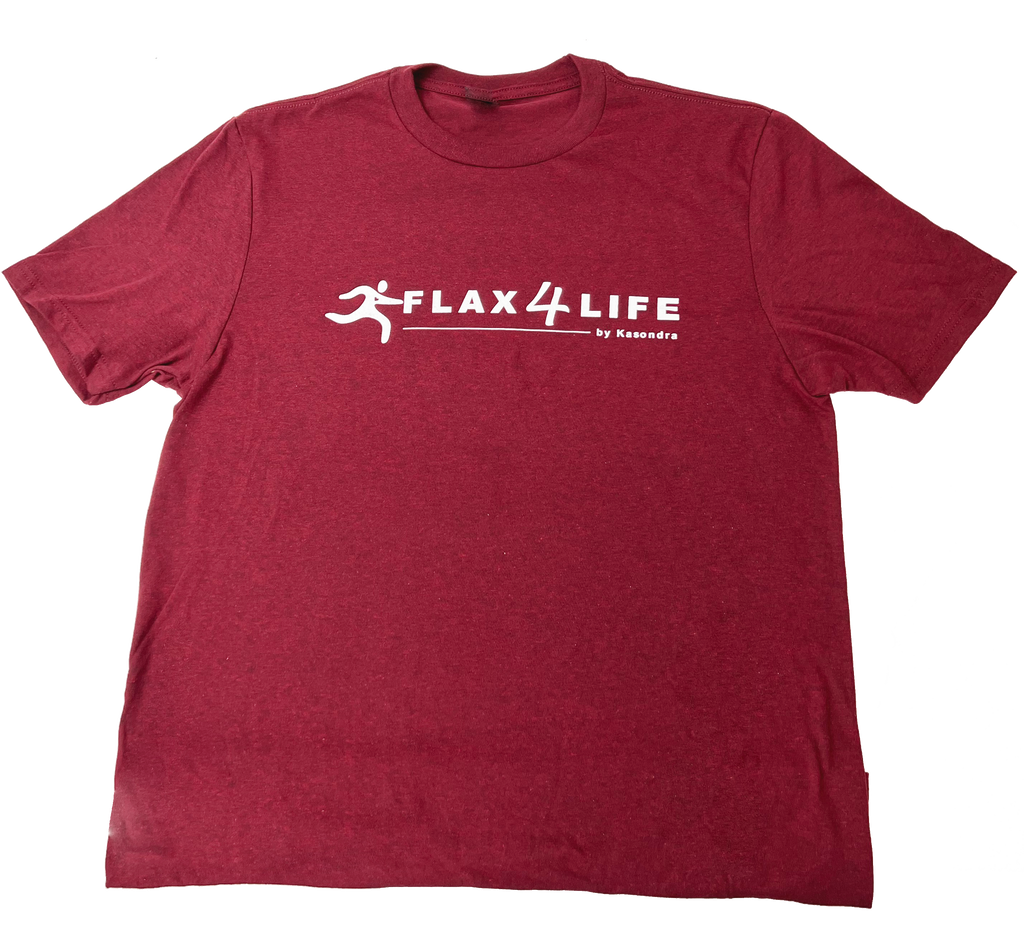 Picture of Flax4Life T-Shirt Maroon with white logo Unisex